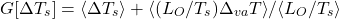 \begin{equation*} \changeterm{\Delta\tsurf} =  \ex{\Delta\tsurf} + \bex{(\olr/\tsurf)\tvca}/\ex{\olr/\tsurf} \end{equation*}
