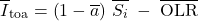 \begin{equation*} \xglob{I}_\mathrm{toa} = \left(1-\albedog\right)\,\xglob\isi \;-\; \xglob\OLR \end{equation*}