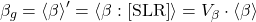 \begin{equation*} \glob{\lea} = \avg{\lea} = \exw{\lea}{\SLR} =  \gammalea \cdot \ex{\lea} \end{equation*}