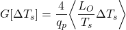 \begin{equation*} \changeterm{\Delta\tsurf} =  \frac{4}{\qp} \bex{\frac{\olr}{\tsurf}  \Delta\tsurf} \end{equation*}