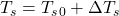 \tsurf = {\tsurf}_0 + \Delta\tsurf