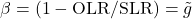 \lea = (1-\OLR/\SLR) = \nghe