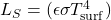 \slr = (\emis \sigma \Tsurf^4)