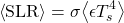 \begin{equation*}  \ex{\SLR} = \sigma \ex{\emis \tsurf^4} \end{equation*}