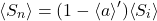 \begin{equation*} \ex{\Sn} = (1-\avg{\albedo}) \ex{\isi} \end{equation*}